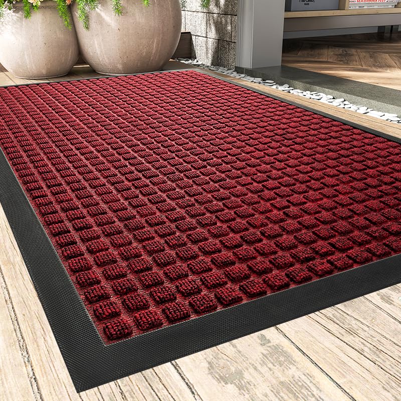 Montvoo-Front Door Mat Outside Entrance Doormat-Outdoor Indoor Door Mat For Entryway-Welcome Mat Thick Durable Rubber Backed Doo
