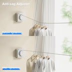 Mustorn Non-Sagging Retractable Clothesline Indoor & Outdoor Clothes Line Heavy Duty Clothes Drying Line Retracting Laundry Line