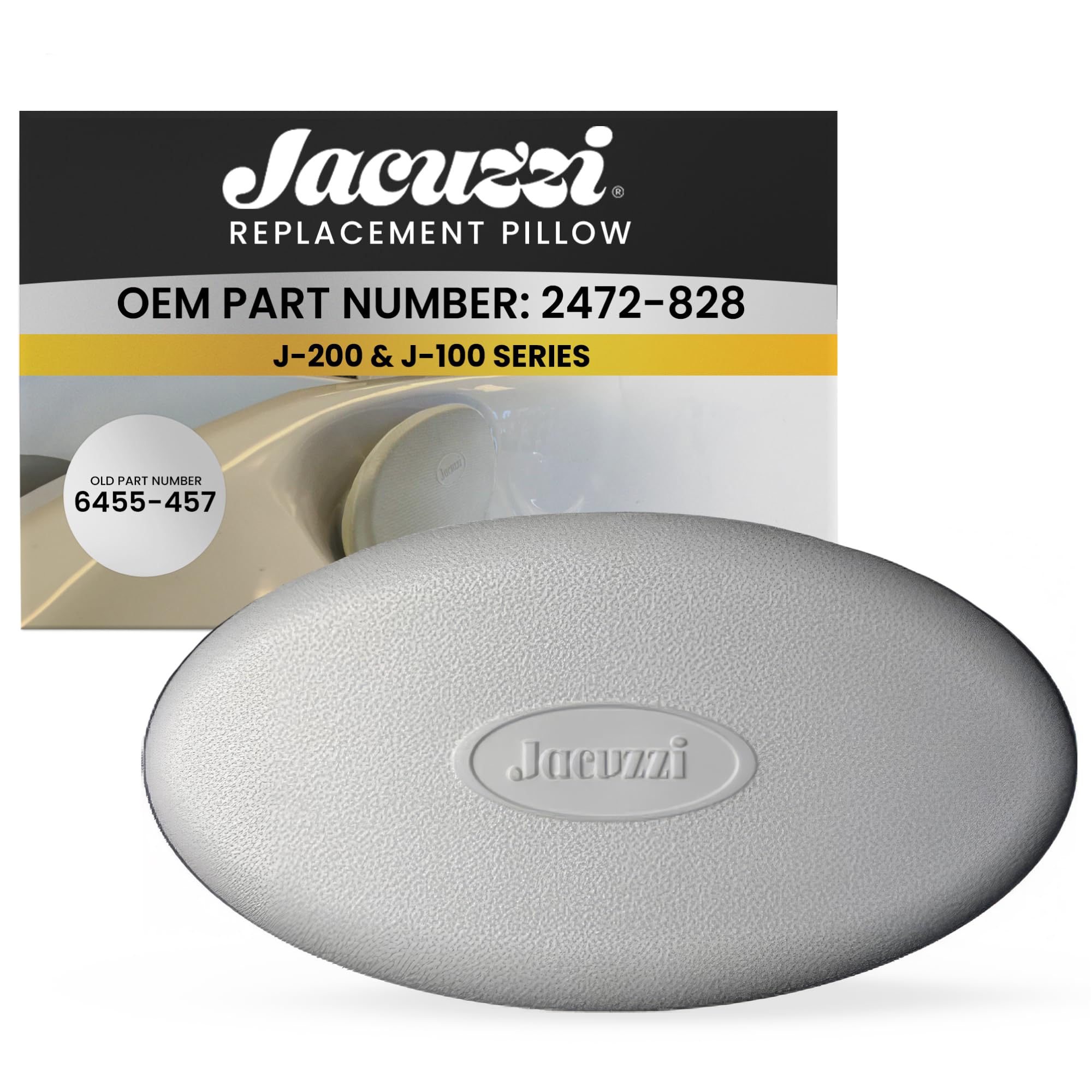 Jacuzzi Oval J200 Gray Snap-In Spa Pillow For 2008 J-230, 2005+ J-270/280 Models - Fits Perfectly, Ergonomic Design, Easy Instal