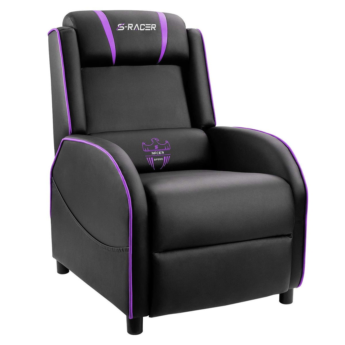 Homall Massage Gaming Recliner Chair, Racing Style Gaming Sofa, Pu Leather Home Theater Seat, Living Room Ergonomic Comfortable Gamer Lounge(Purple)