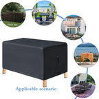 Hrefeu Patio Table Cover Black- 63 X 30 X 28 Inch, Heavy Duty 600D Oxford Deck Box Cover, Outdoor Table Cover,Outdoor Patio Furn