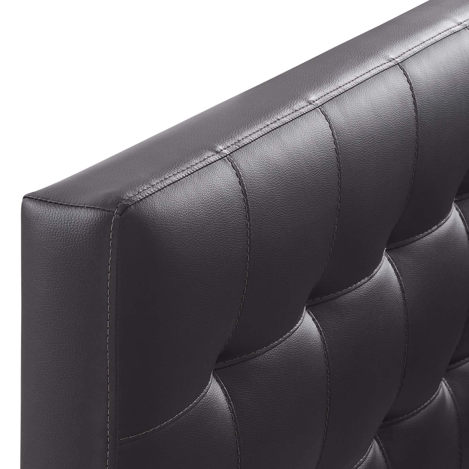 Modway Lily Tufted Faux Leather Upholstered Twin Headboard in Brown