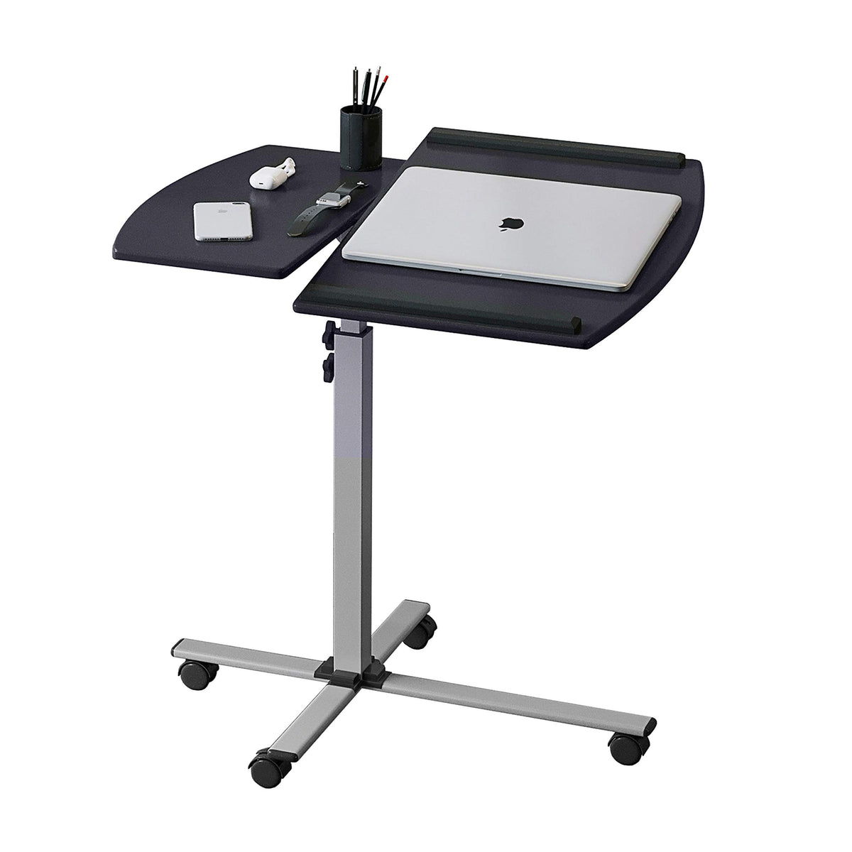 Techni Mobili Rolling Adjustable Laptop Cart, Graphite