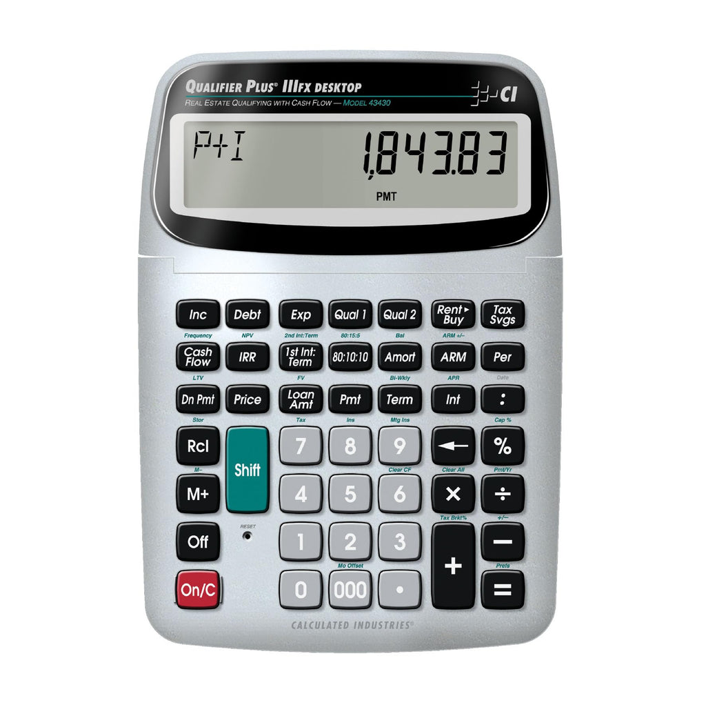 Calculated Industries 43430 Qualifier Plus Iiifx Desktop Pro Real Estate Mortgage Finance Calculator | Clearly-Labeled Keys | Bu