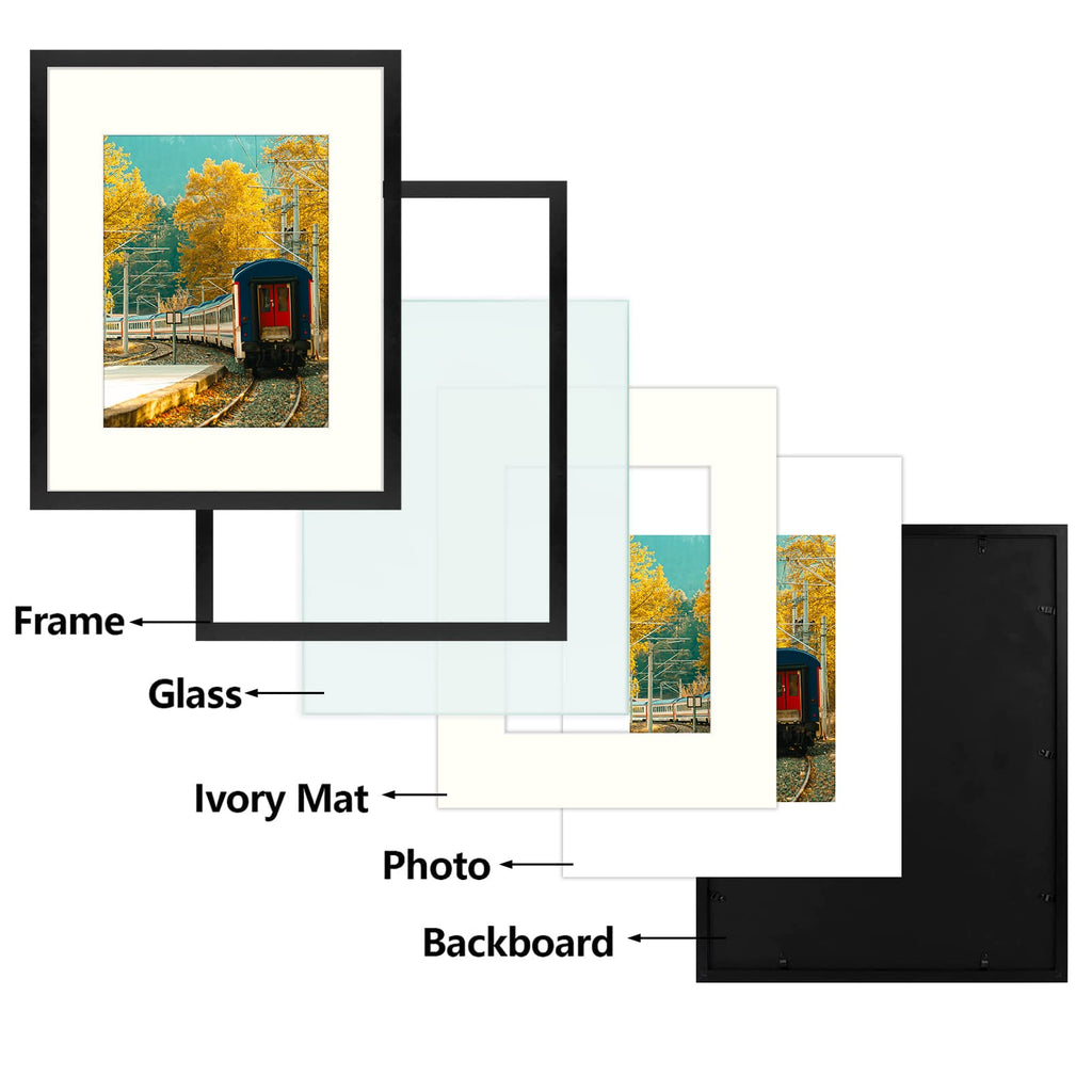 Golden State Art, 16X20 Picture Frame, Poster Frame In Black, Display 11X14 With Mat Or 16X20 Without Mat, 2 Pack