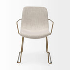 HomeRoots Cream Fabric Wrap with Gold Metal Frame Dining Chair