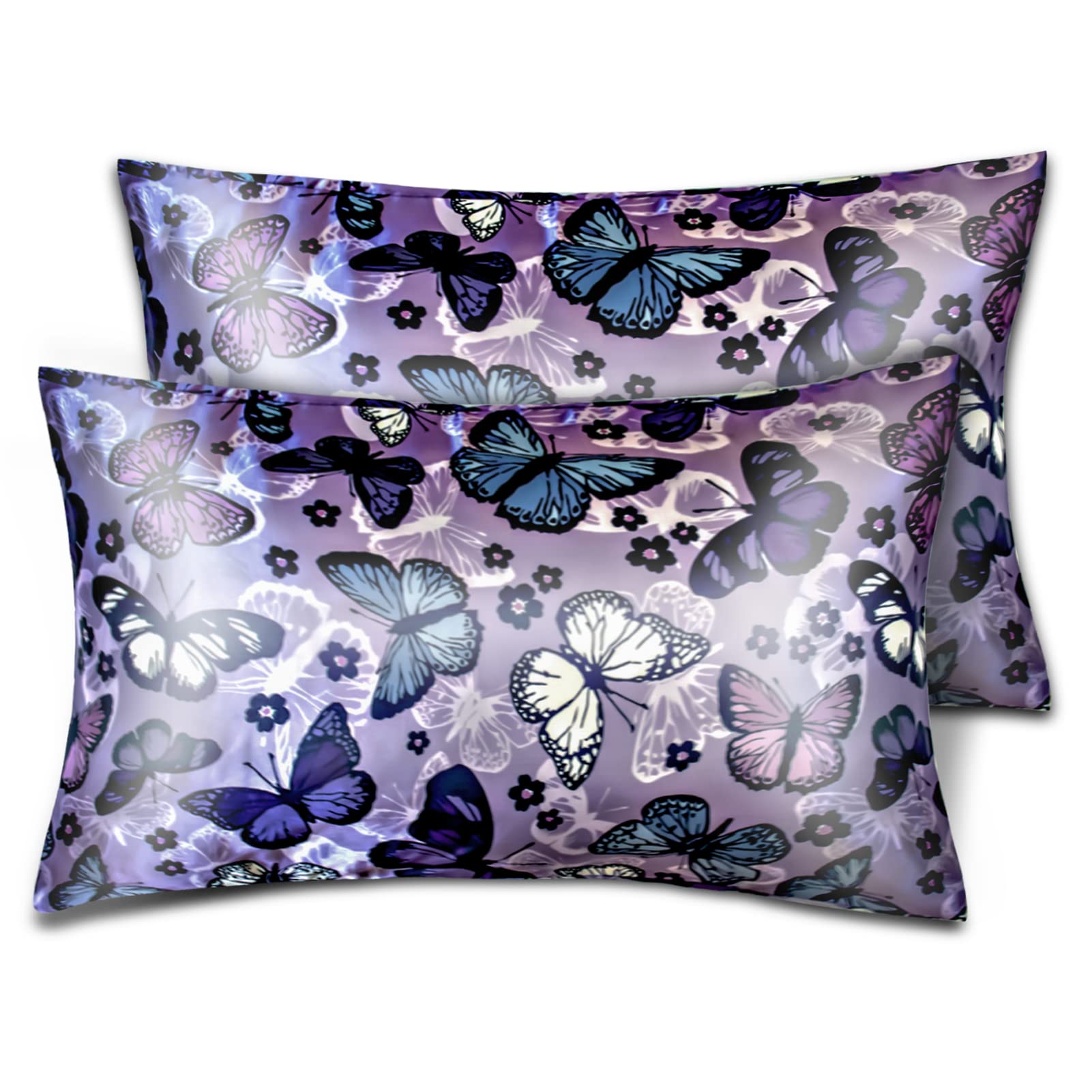 Satin Pillowcase For Hair And Skin, Soft Satin Pillow Cases Queen Size Pack Of 2, Cooling Silk Satin Pillowcase Set With Envelop