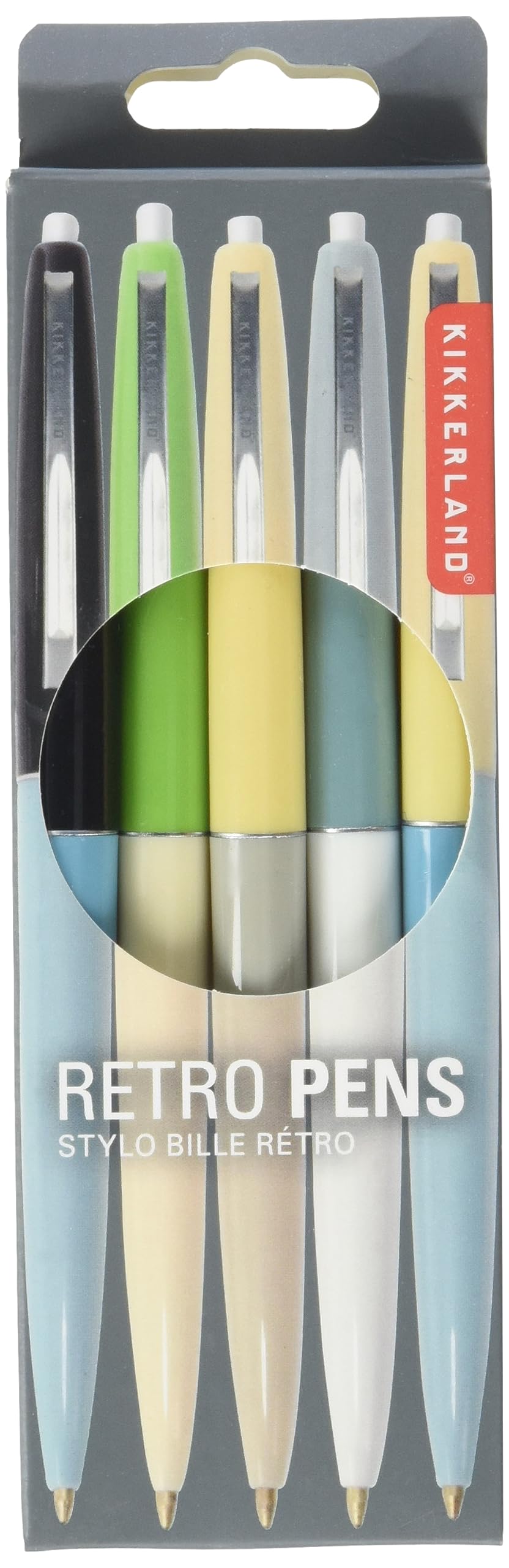 Kikkerland Retro Pens, Set Of 5, Multi (4308-A)
