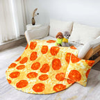Bnuitland 72 Inch Pizza Funny Blanket With Throw Pillow Cover (18  18''),300 Gsm Double Sided Giant Funny Realistic Food Blanket