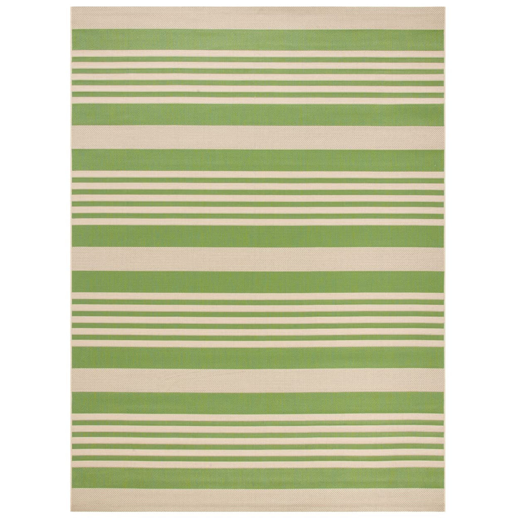 SAFAVIEH Courtyard Collection 9' x 12' Green/Beige CY6062 Stripe Indoor/ Outdoor Waterproof Easy-Cleaning Patio Backyard Mudroom