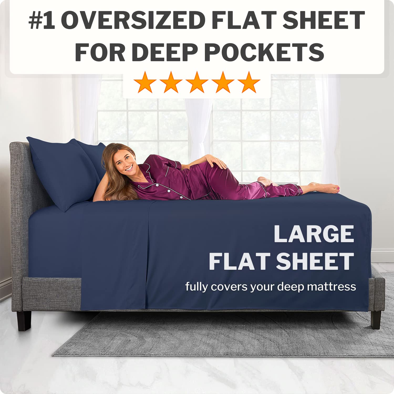 Deep Pocket Twin Bed Sheets - 3-Piece Includes: Real 16    Inch Extra Deep Pocket Fitted Sheet [Best-Fit For 14   -18 Mattress]