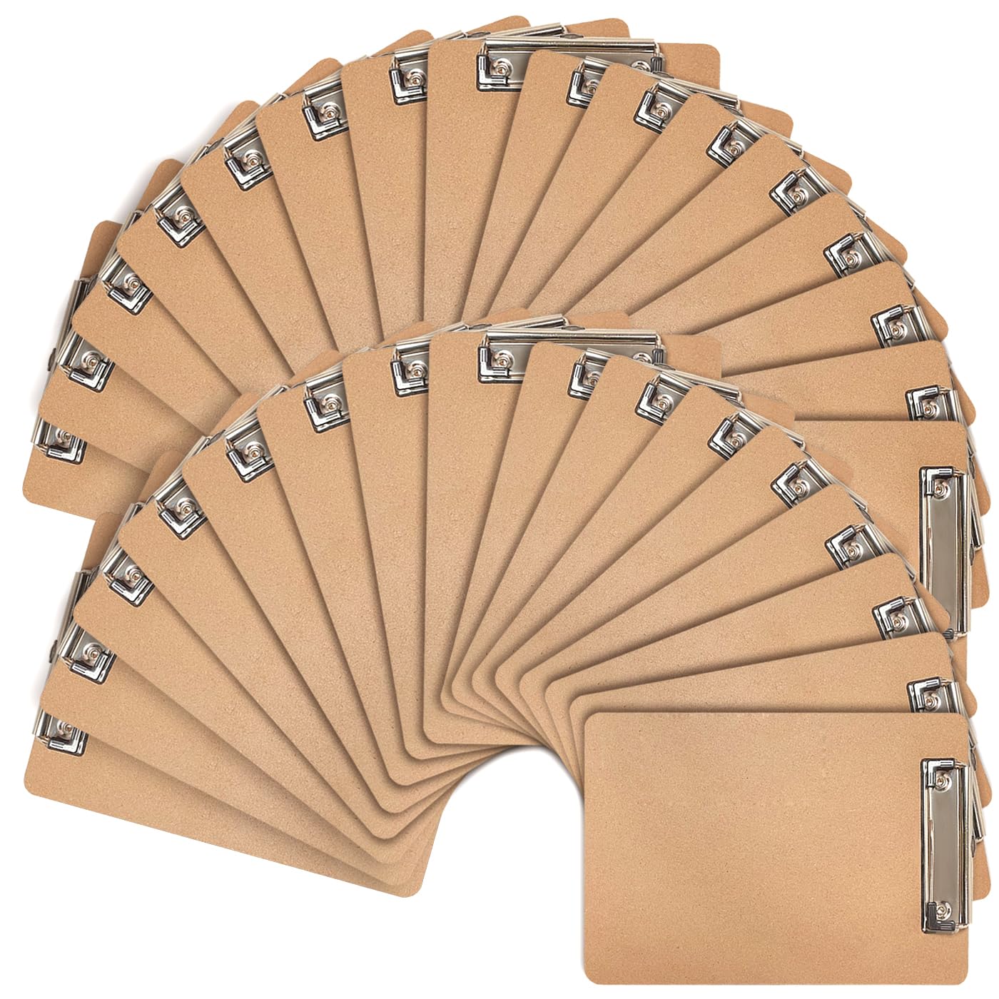 Uzant Mini Clipboards, 32 Pack 6' X 9' Small Clipboards Bulk, Memo Size Clip Boards Pack, Wooden Mini Clipboards With Low Prof