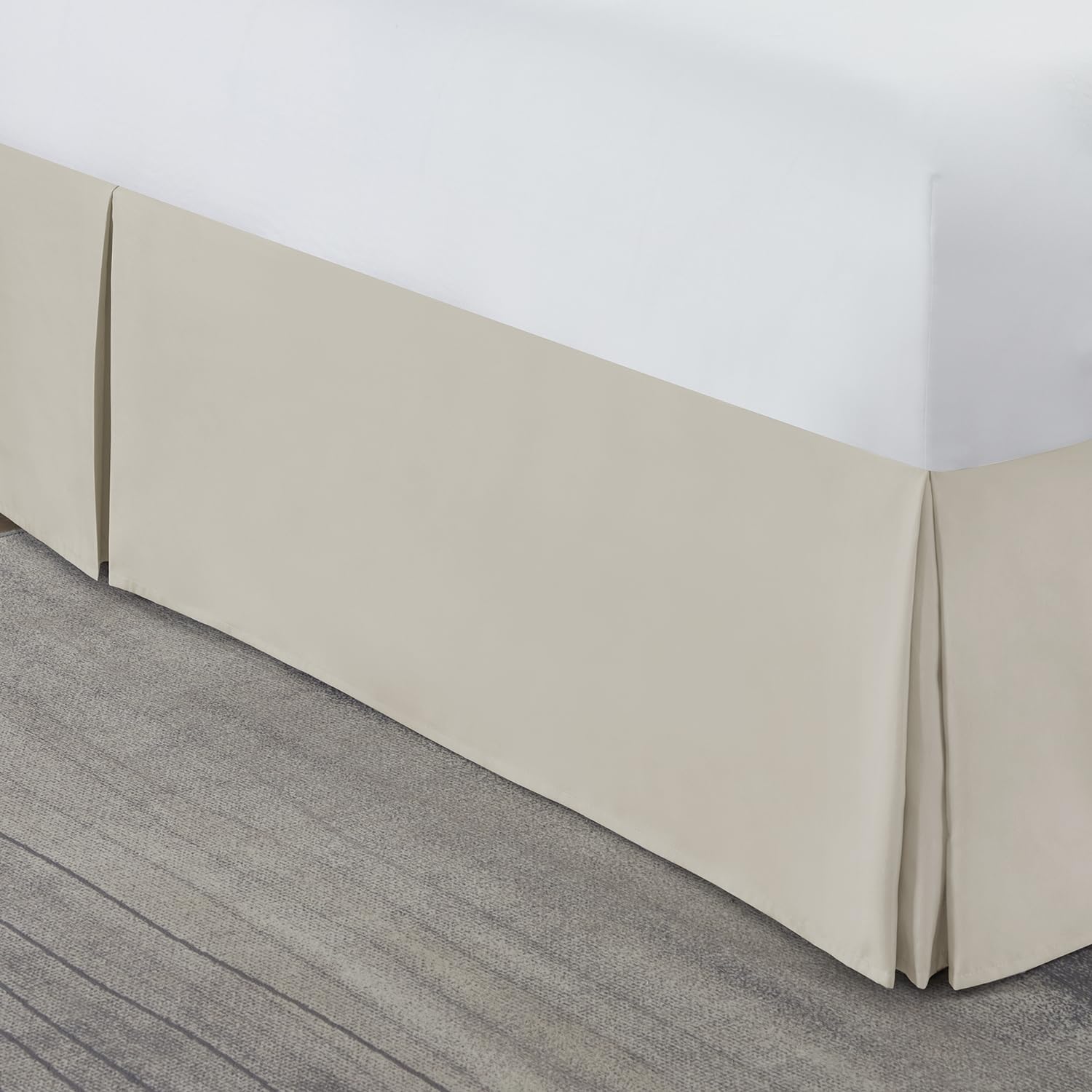 Nestl Linen Full Xl Bed Skirt - Full Xl Size Bed Skirt 14 Inch Drop - Brushed Microfiber Bed Skirts - Hotel Quality Pleated Bed Skirt - Shrinkage & Fade Resistant