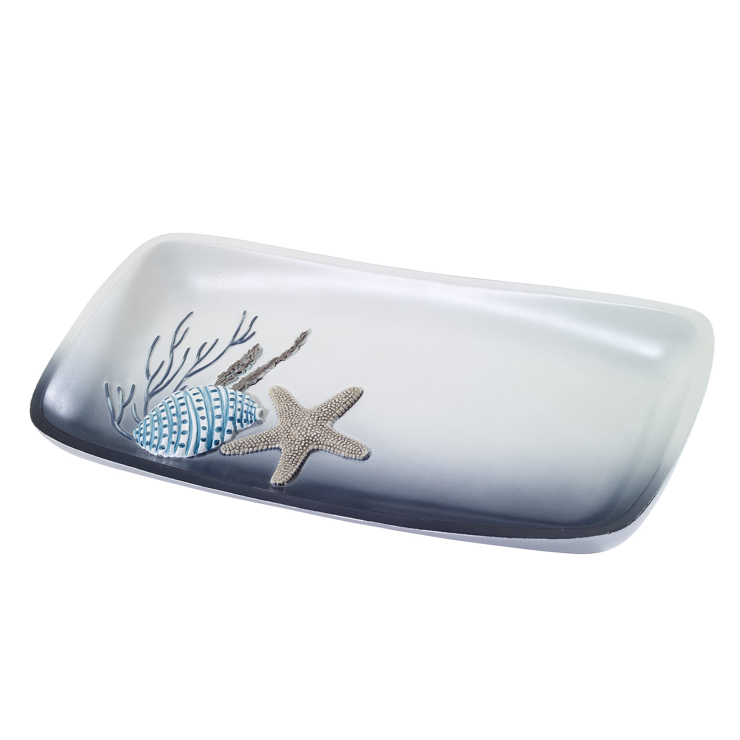 Avanti Linens  Vanity Tray, Multipurpose Countertop Organizer, Ocean Inspired Home Decor (Blue Lagoon Collection)