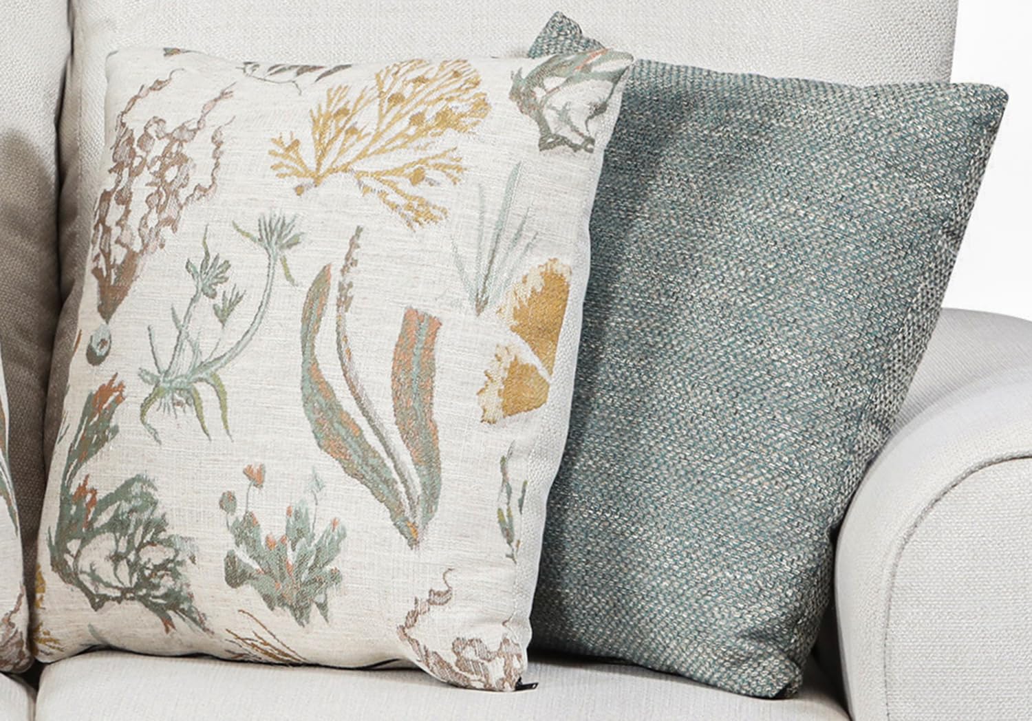 American Furniture Classics Beaujardin Sleeper with Four Throw Pillows Sofas, Soft Washed Cream Tweed