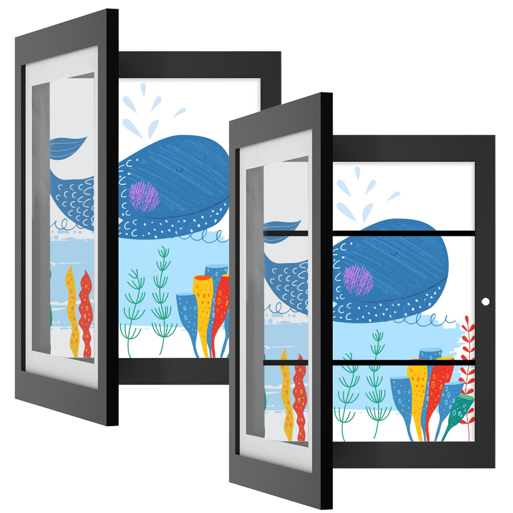 Orionstar Kids Art Frames, Artwork Picture Frames Changeable, Front Opening Picture Display Frames Holds 11.8X8.5inch 100 A4 Pcs