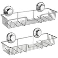 SANNO Suction Cup Shower Caddy with Hooks,Powerful Suction Cup Bathroom Shower Caddies,Bath Shelf Storage Combo Organizer Basket