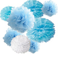 18pcs Tissue Hanging Paper Pom-poms, Hmxpls Flower Ball Wedding Party Outdoor Decoration Premium Tissue Paper Pom Pom Flowers Cr