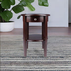 Ergode Wood Stafford End Table | Classic & Contemporary Design | Oyster Gray Finish | Drawer & Shelf | Solid & Composite Wood | 19.9' W x 18.9' D x 22' H (16018-VV) (94217-VV)