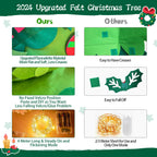 Felt Christmas Tree For Kids Wall, Upgraded Felt Tree Kit With Lights + Advent Calendar + 32 Ornaments, Diy Felt Tree Set Christ