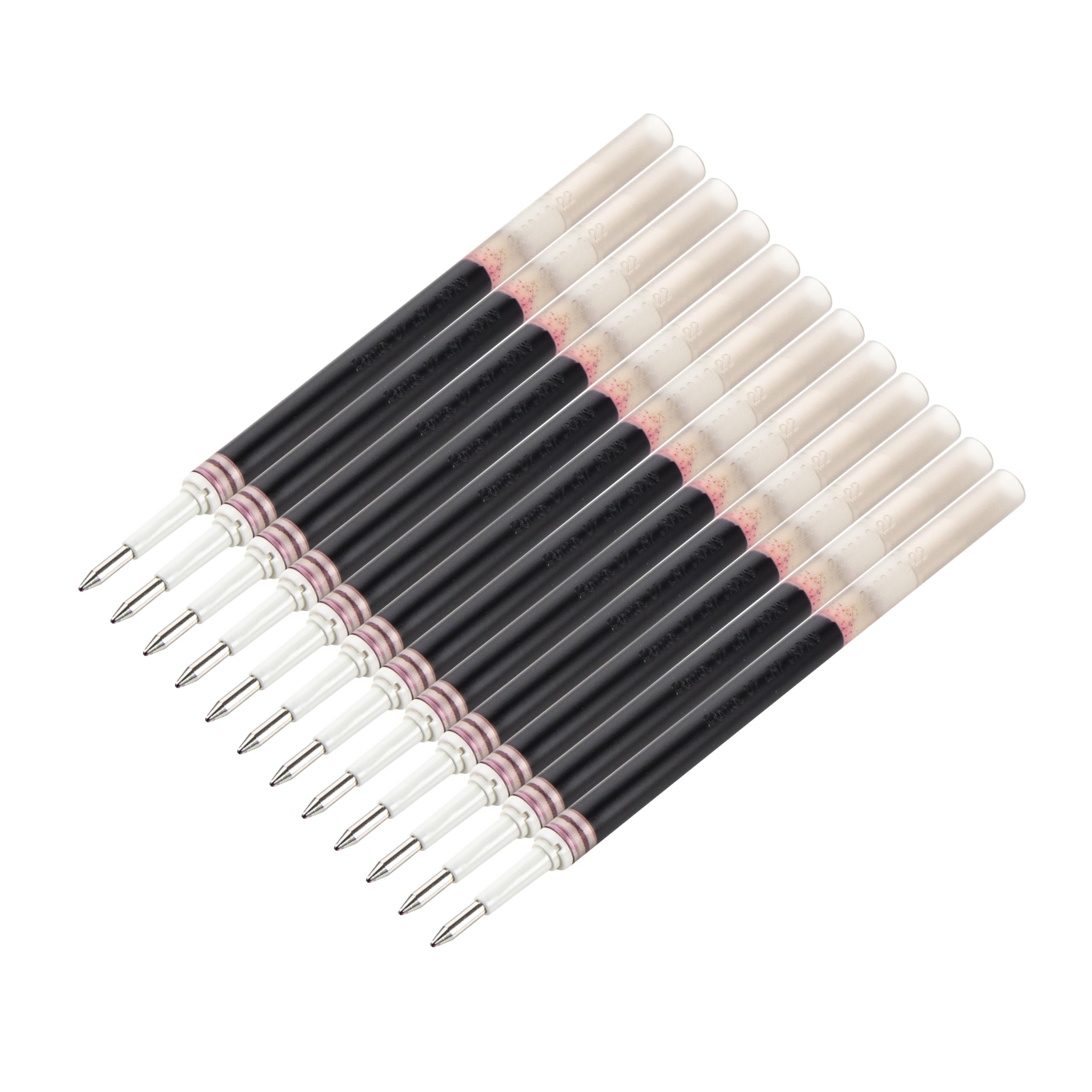 Pentel Refill Ink For Energel Liquid Gel Pen, (0.7Mm), Medium Line, Crimson Black Ink, Box Of 12 Refills (Lr7-Ba)