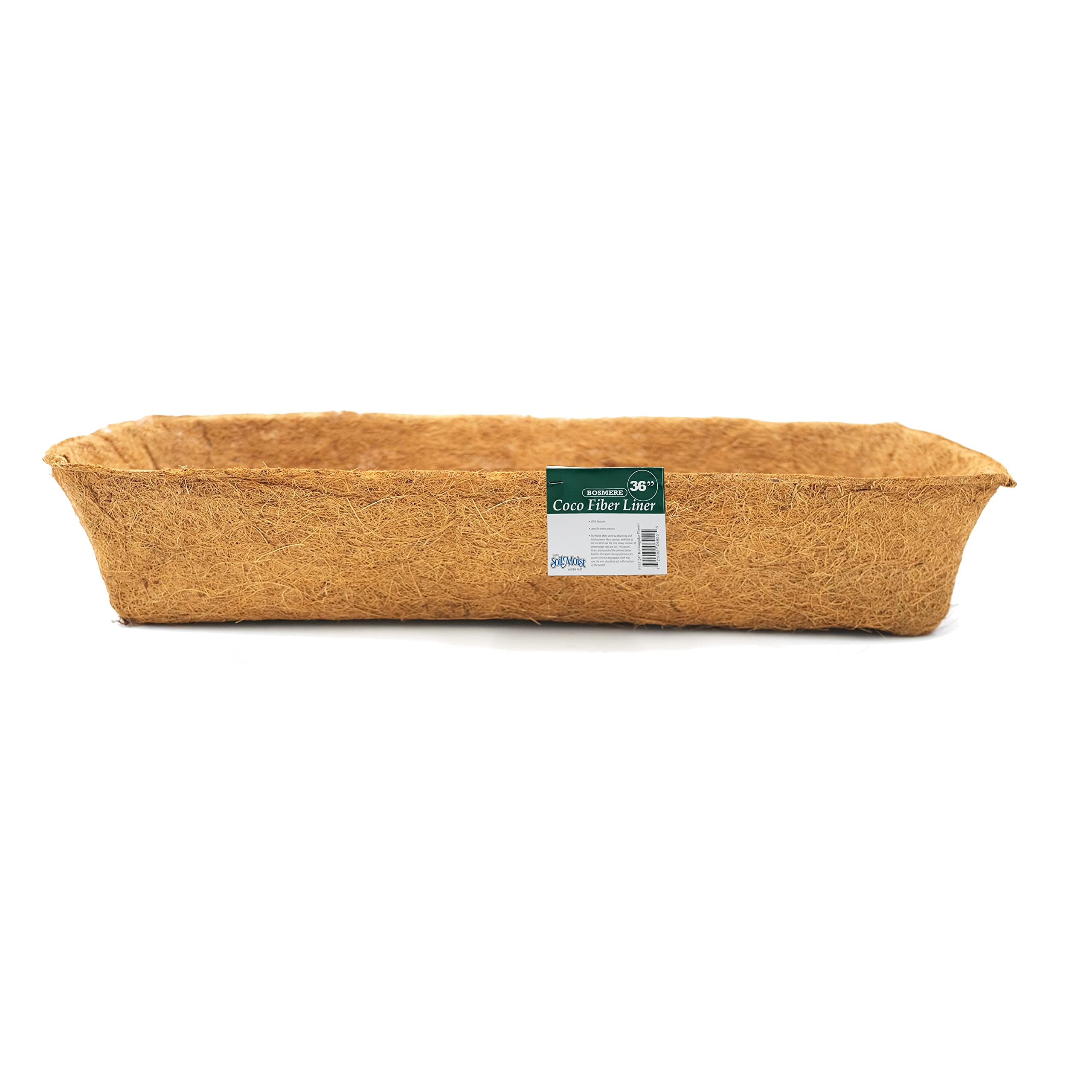 Bosmere F954 36-Inch Pre-Formed Replacement Coco Liner With Soil Moist For Rectangular Planter