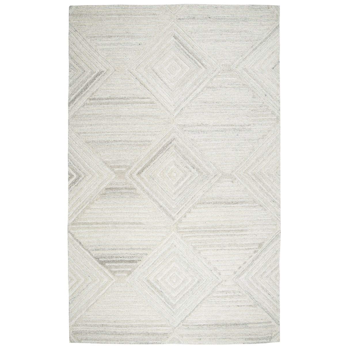 Rizzy Home Alora Decor Makalu 5' X 8' Geometric/Solid Ivory/Natural Hand-Tufted Area Rug