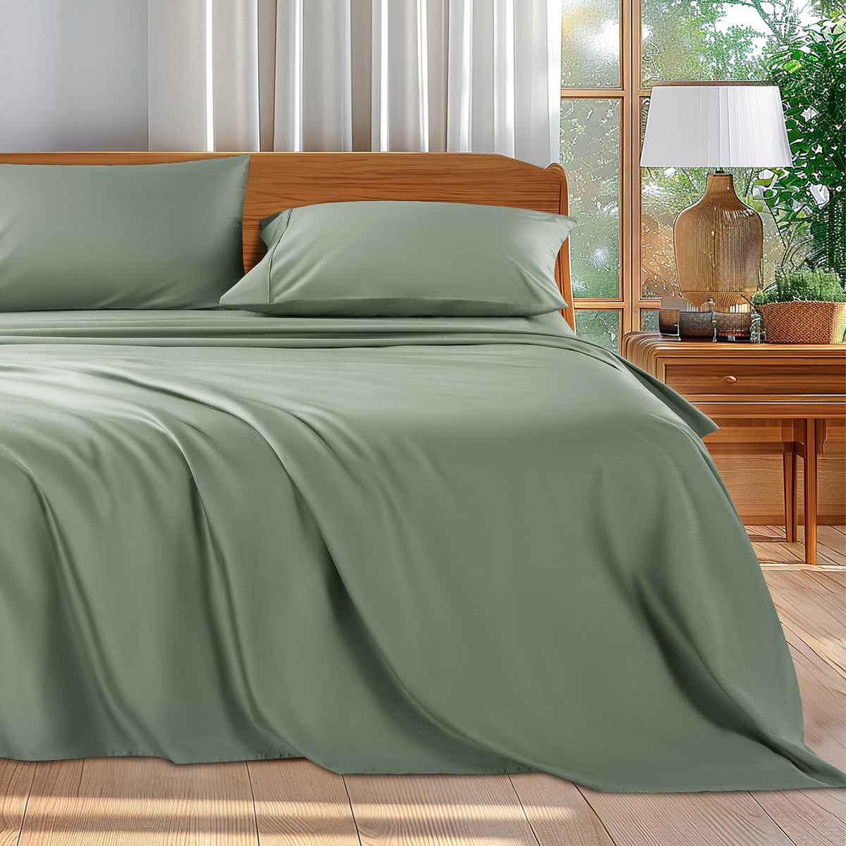 Shilucheng 100% Cotton Queen Size Sheets Set - 600 Thread Count,Luxury Egyptian Cotton Bed Sheets,5-Star Hotel Quality Sheets, B