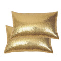 Poise3Ehome 12X20Inches Gold Throw Pillow Covers Sequin Decorative Pillow Covers For Couch, Bed, Living Room, Christmas (Gold, 2
