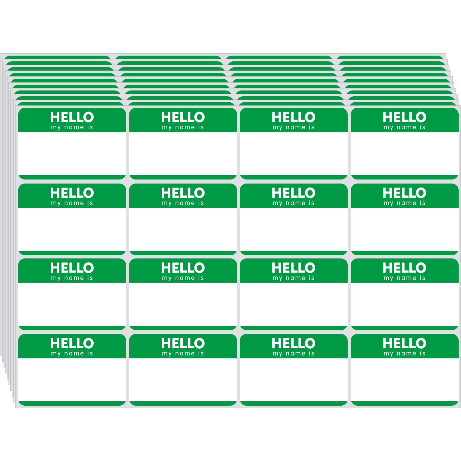 Zacool 480 Pcs Green Name Tag Stickers (3 'X 2') Identification Badges,Peel And Stickers 'Hello My Name Is' Name Tags Sticke