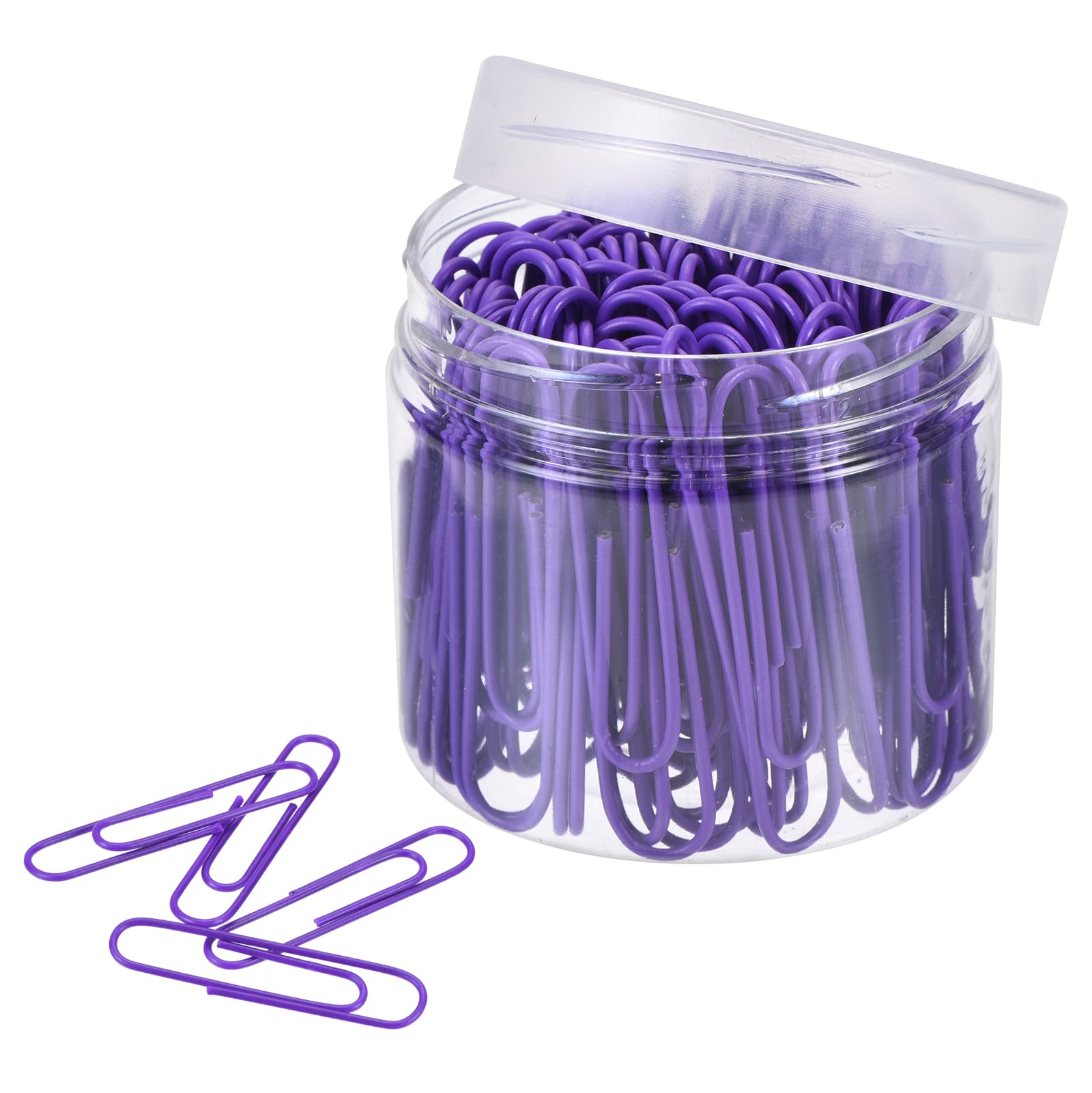 Meccanixity Paper Clips Medium Size 2 Inch Vinyl Coated To Prevent Tearing Pages With Box For Organize Office Home Purple Count