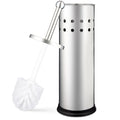 Home Intuition Polished Chrome Stainless Steel Vented Toilet Brush and Holder, 1 Pack