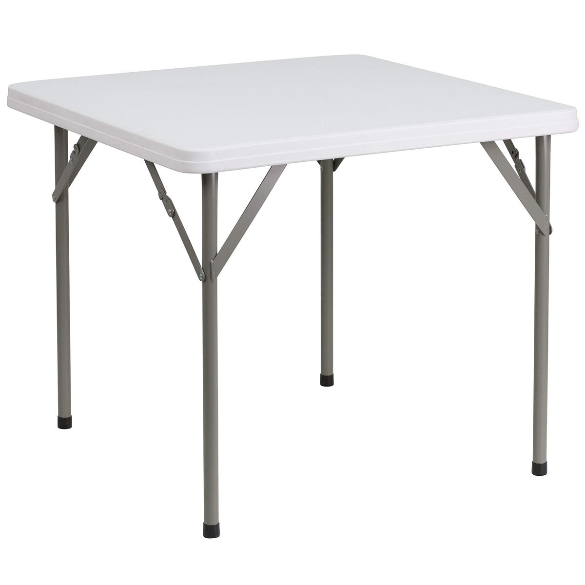 Flash Furniture Elon 2.85' Square Plastic Folding Event Table for Indoor/Outdoor Events, Portable Banquet Table with Locking Legs, White