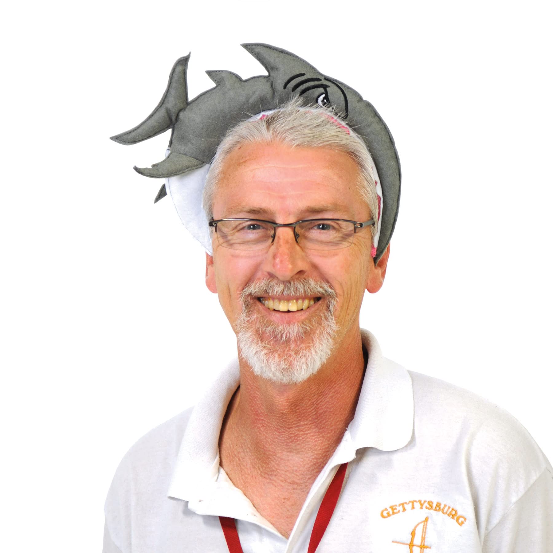 Beistle 60958 2 Piece Shark Headbands, Gray/White/Red/Black