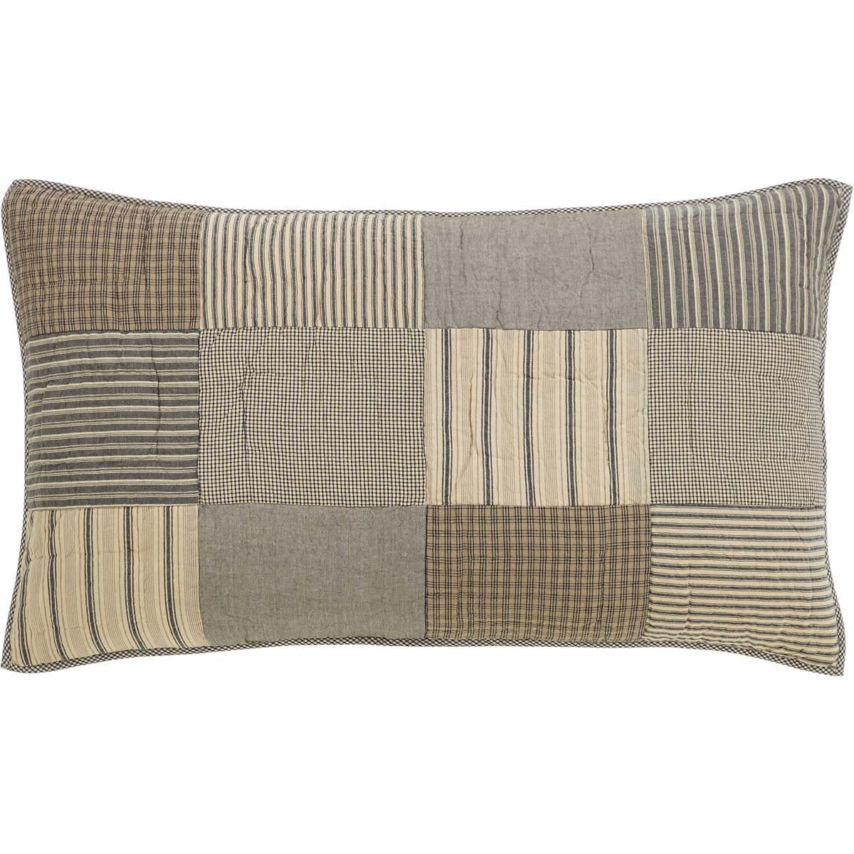 Vhc Brands Farmhouse Sawyer Mill Bedding Accessory, King Sham 21X37, Charcoal Grey
