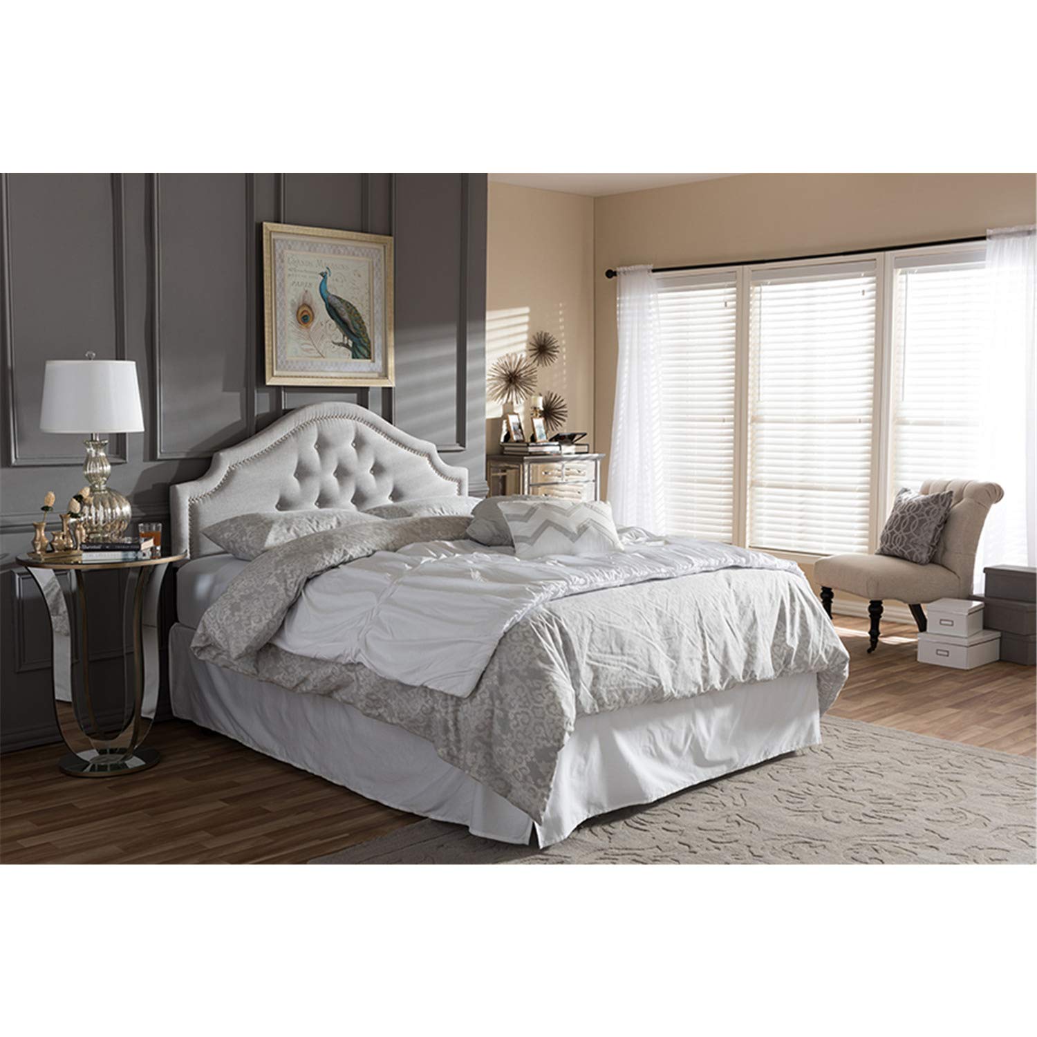 Baxton Studio Cora Modern Upholstered Headboard Beige/Queen