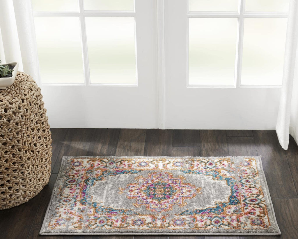 Nourison Passion Grey 22'' X 34'' Area -Rug, Boho, Traditional, Easy -Cleaning, Non Shedding, Bed Room, Living Room, Hallway, (2