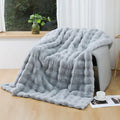 Ukeler Ultra Soft Throw Blanket Grey Fluffy Blankets & Throws Faux Fur Blanket For Couch, Bed, Sofa Cozy Plush Warm Thick Velvet