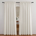 RYB HOME Linen Textured Sheer Curtains 84 inches Long, Privacy Semi-Transparent Sheer Window Curtains for Living Room Bathroom F