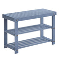 Songmics Shoe Rack Bench, 3-Tier Bamboo Shoe Storage Organizer, Entryway Bench, Holds Up To 286 Lb, 11.3 X 27.6 X 17.8 Inches, For Entryway Bathroom Bedroom, Grey Ulbs04Gy