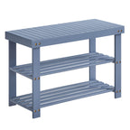 Songmics Shoe Rack Bench, 3-Tier Bamboo Shoe Storage Organizer, Entryway Bench, Holds Up To 286 Lb, 11.3 X 27.6 X 17.8 Inches, For Entryway Bathroom Bedroom, Grey Ulbs04Gy
