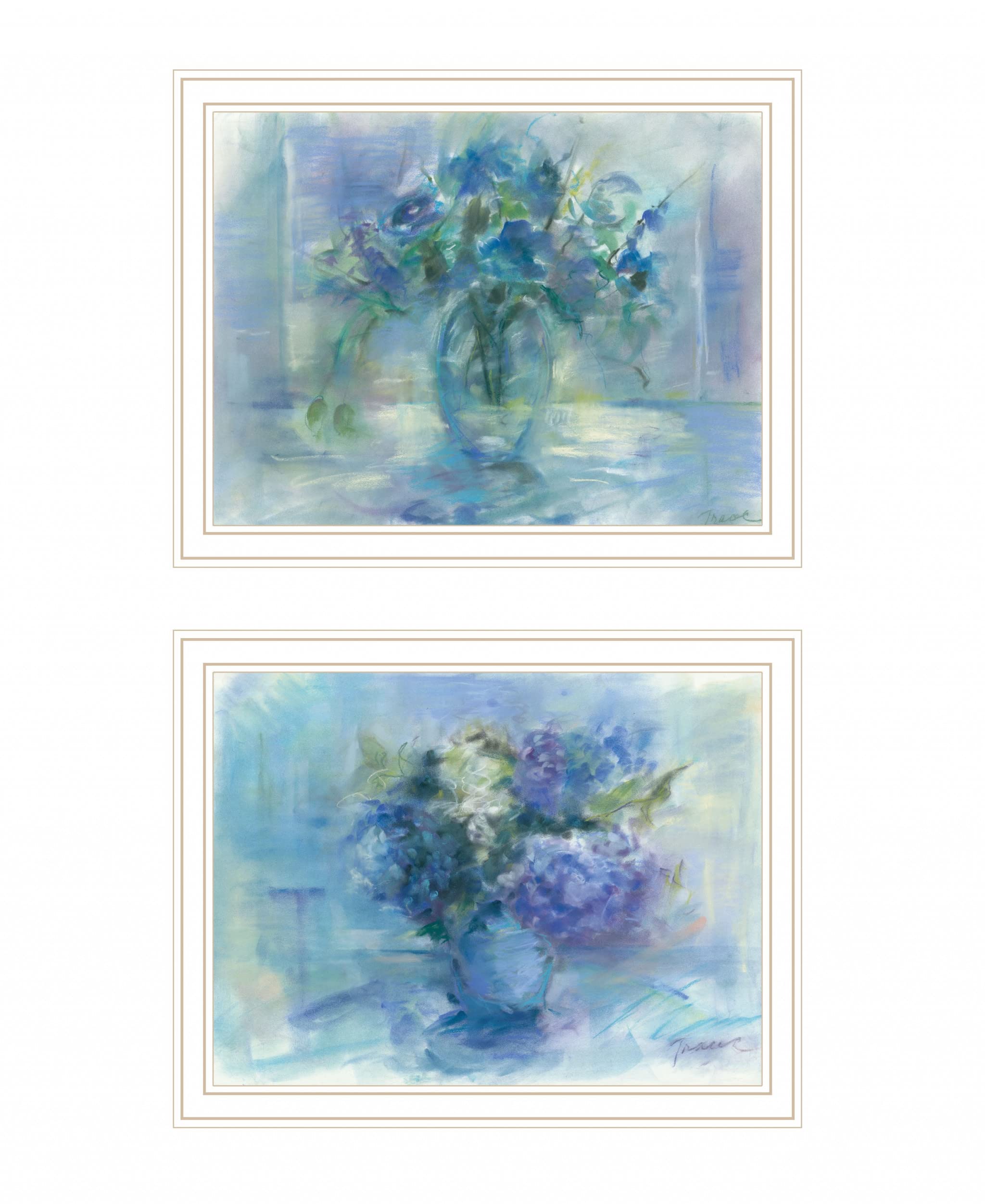 Set Of Two Susies Bouquet 2 White Framed Print Wall Art