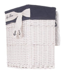 HomeRoots Decor 14-inch x 17.5-inch x 19.5-inch White, Blue, Rectangular, Willow - Basket Set of 5
