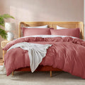 Nestl Pink Clay Duvet Cover King Size - Soft Double Brushed King Duvet Cover Set, 3 Piece, With Button Closure, 1 Duvet Cover 10