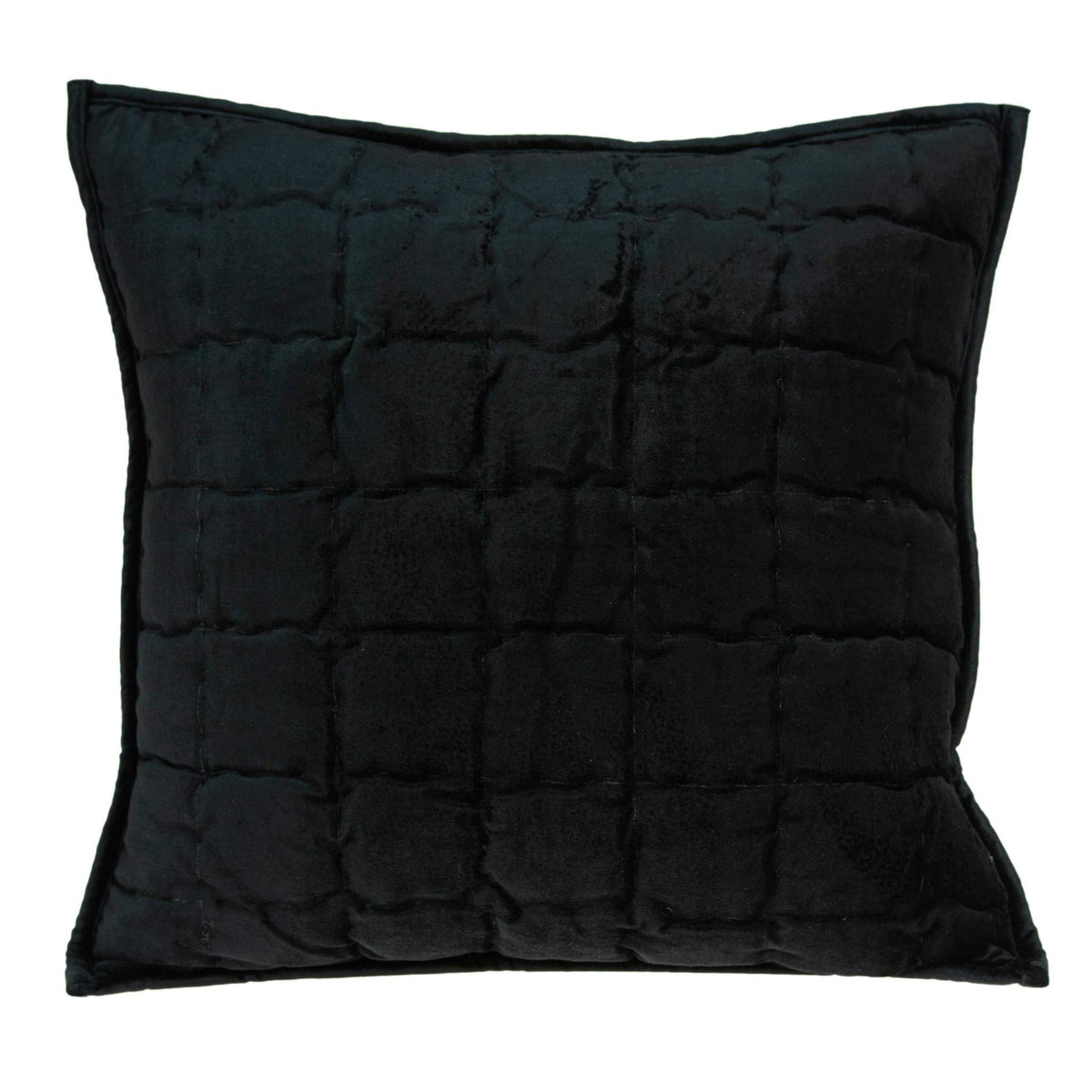 HomeRoots Decor 20' x 7' x 20' Transitional Black Solid Quilted Pillow Cover with Down Insert