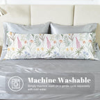 Exq Home Satin Body Pillowcase For Hair And Skin- Multicolor Printed Flower Silk Long Pillowcase 20X54 Inches - Satin Pillow Cas