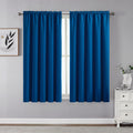 CUCRAF Royal Blue Blackout Curtains 45 inch Length 2 Panels Set, Rod Pocket Room Darkening Drapes for Bedroom Living Room, Insul