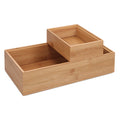Navaris Bamboo Storage Boxes - Set of 2 Wood Stackable Box Organizers for Bedroom, Kitchen, Bathroom, Living Room, Makeup, Jewel