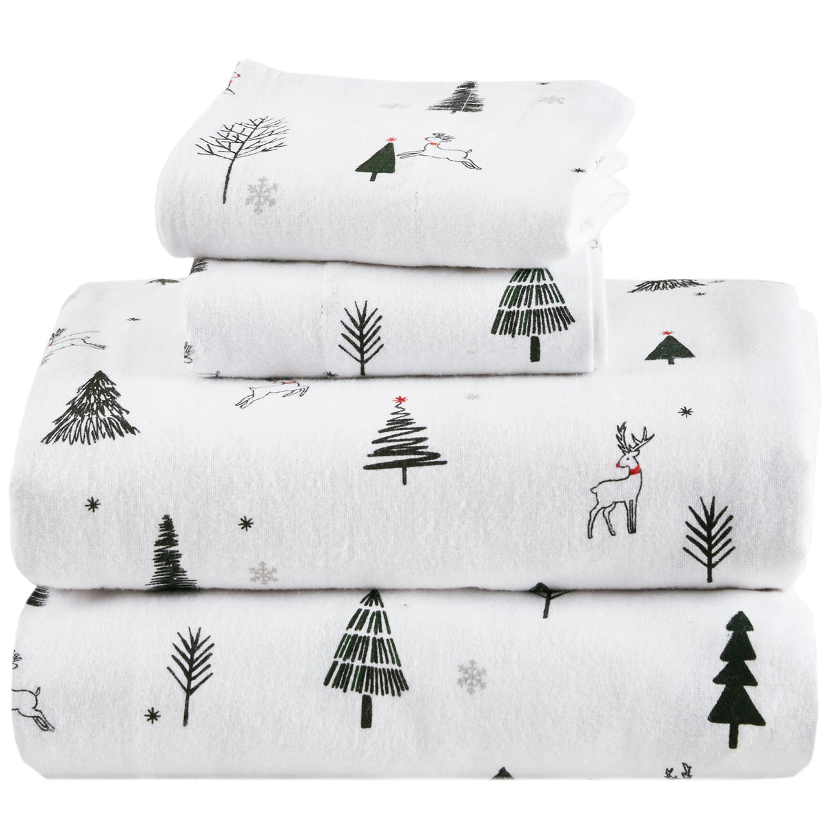 Comfort Spaces 100% Cotton Flannel Sheets Queen Size, Ultra Soft Cozy Flannel Sheet Set With 14' Elastic Pocket Fits Up To 16'