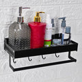 Boniry 30 Cm Multipurpose Aluminum Bathroom Shelf With Movable Hooks & Towel Bar | Wall Shelf Bathroom Rack Ideal For Metal Bath